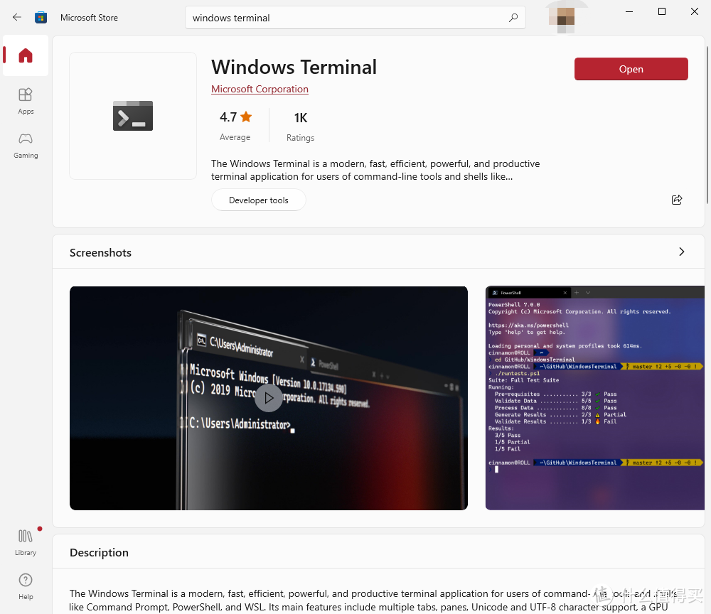 Windows Terminal 可以在Microsoft Store上面免费下载和安装