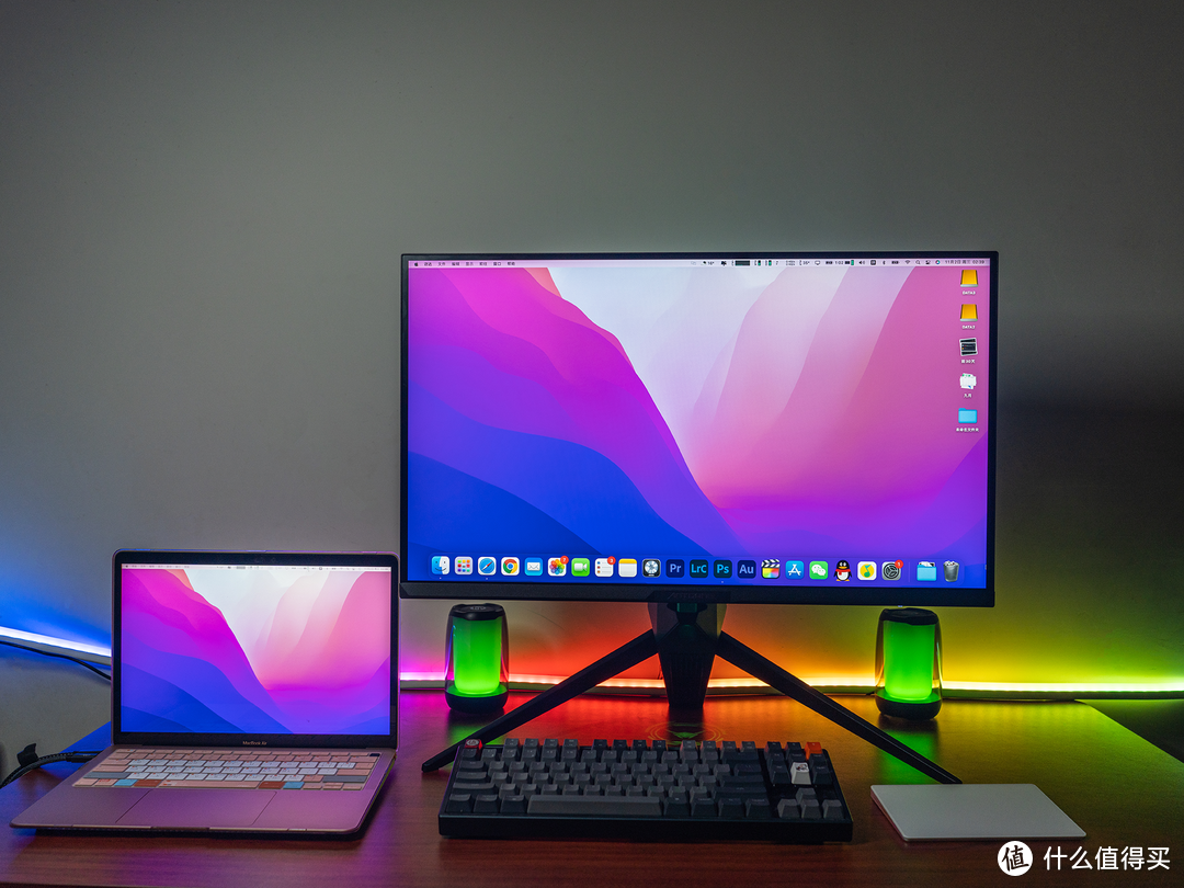 这台带炫酷灯效的160Hz 4K高刷显示器你爱了吗？蚂蚁电竞AN27VU评测，显示效果也不错哦