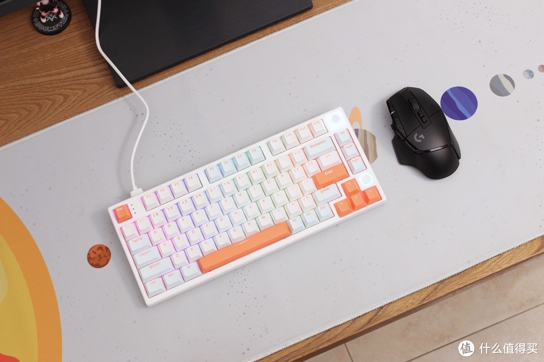 HELLO GANSS HS 75T三模RGB机械键盘+烟雨紫键帽开箱