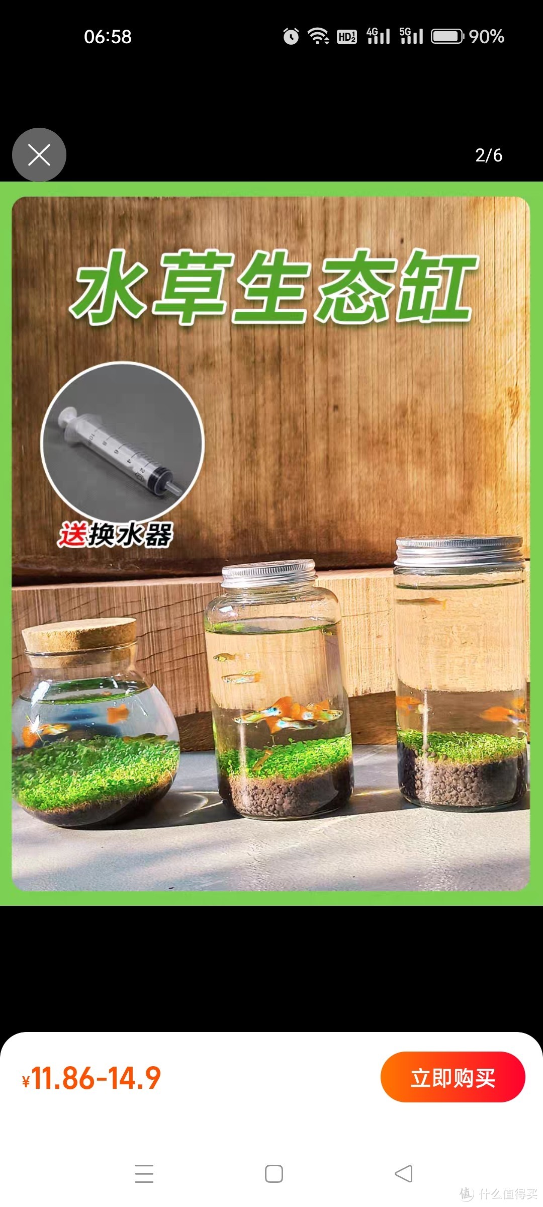 微景观生态瓶治愈创意迷你玻璃瓶鱼缸办公室绿植水草种子发芽记录