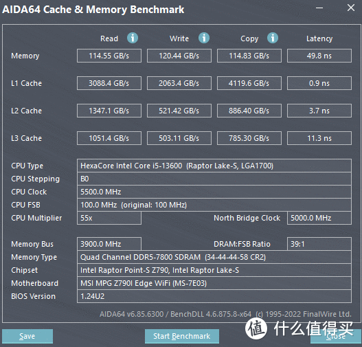 AIDA64跑分7800C34