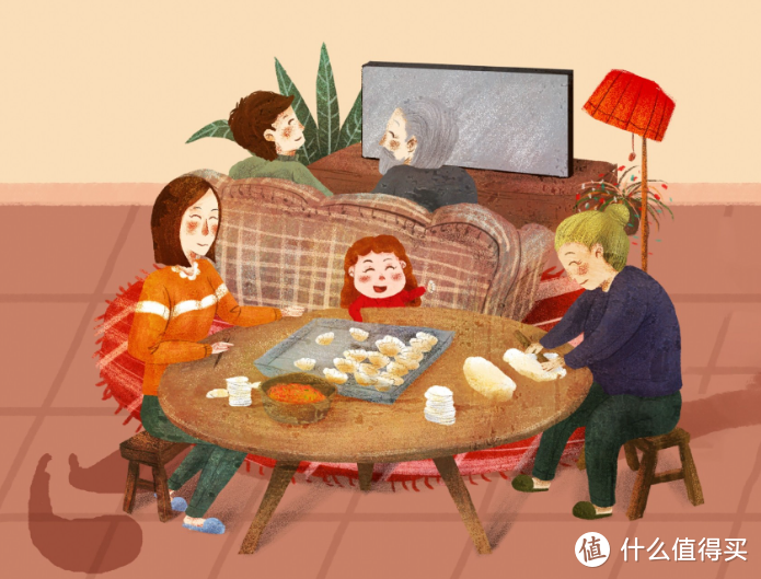 春节家人聚在一起用东芝Z770电视看春晚，更有年味