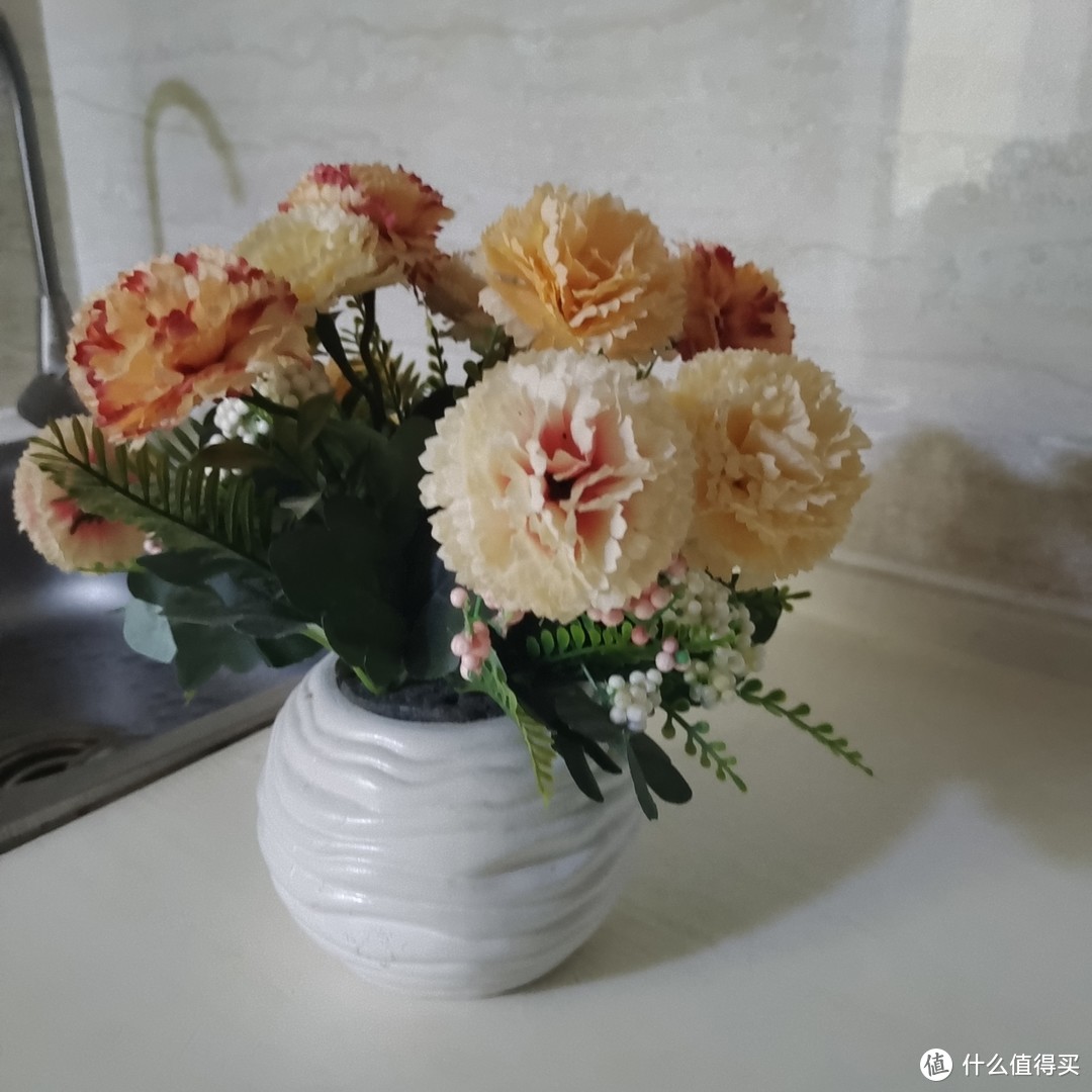 客厅装饰-仿真康乃馨花束🌸