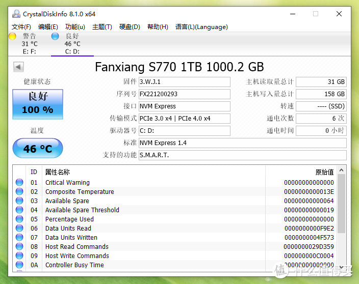 国产颗粒梵想（FANXIANG）1TB M.2 SSD固态硬盘购入体验