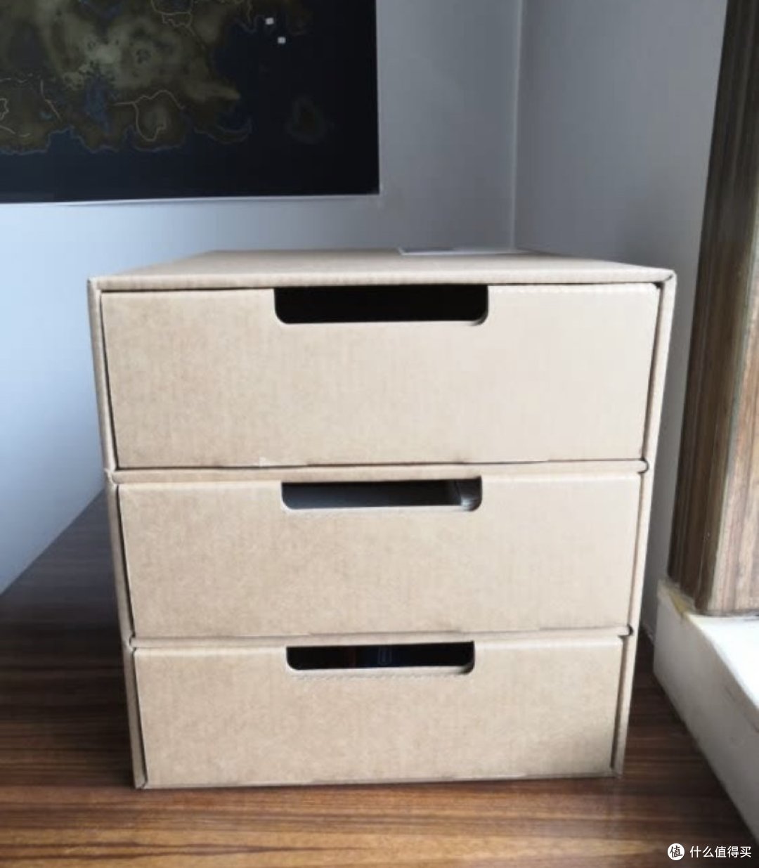 聚可爱纸质收纳盒桌面抽屉式牛皮纸盒