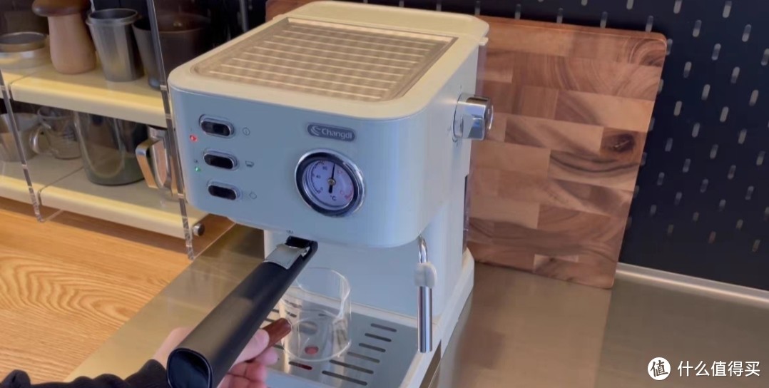 长帝极光意式咖啡机半自动家用浓缩复古蒸汽奶泡机一体小型压萃取咖啡机