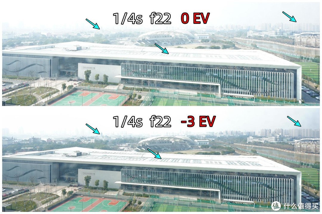 正常曝光（0EV）和降低曝光（-3EV），对这种严重曝光过度的情况影响不大。