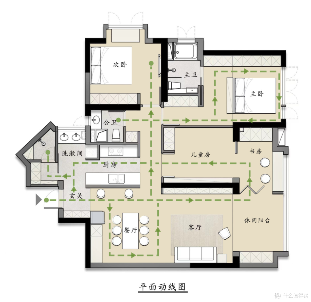 难怪很多家庭都喜欢把床转个方向!看了她105㎡家,才知道有多爽