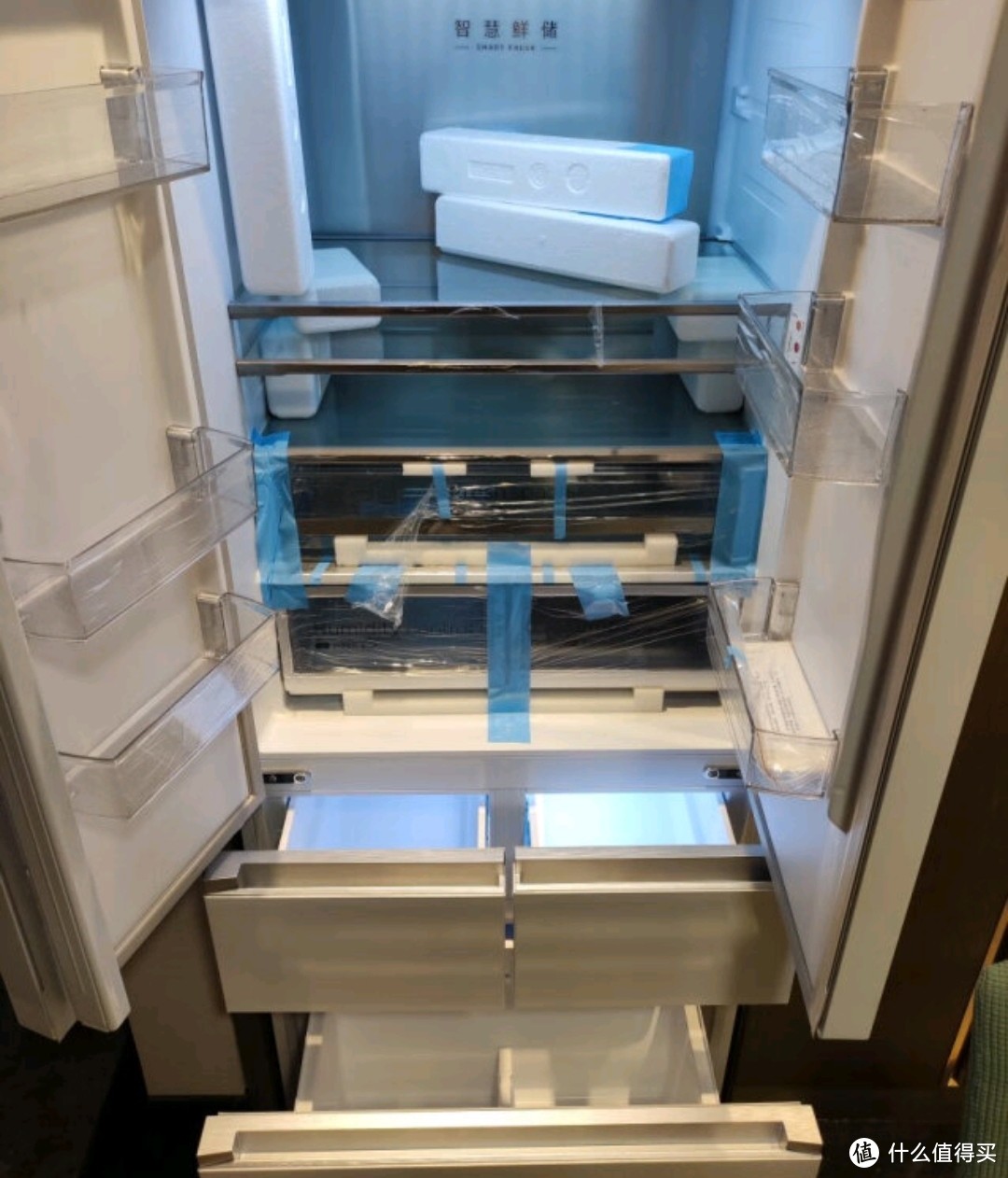 【60cm超薄】美的424升一级变频法式多门超薄大容量家用智能冰箱