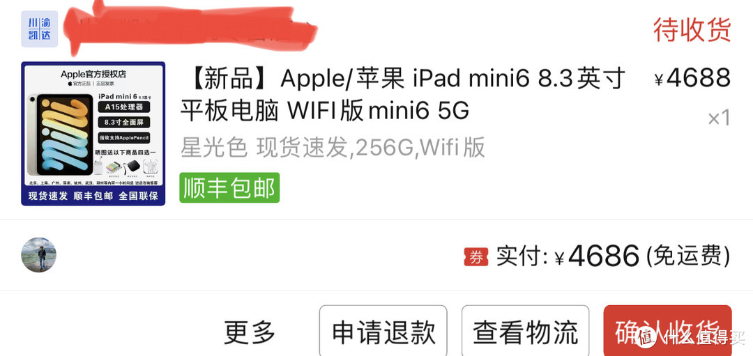 拼多多购买iPad mini6下车