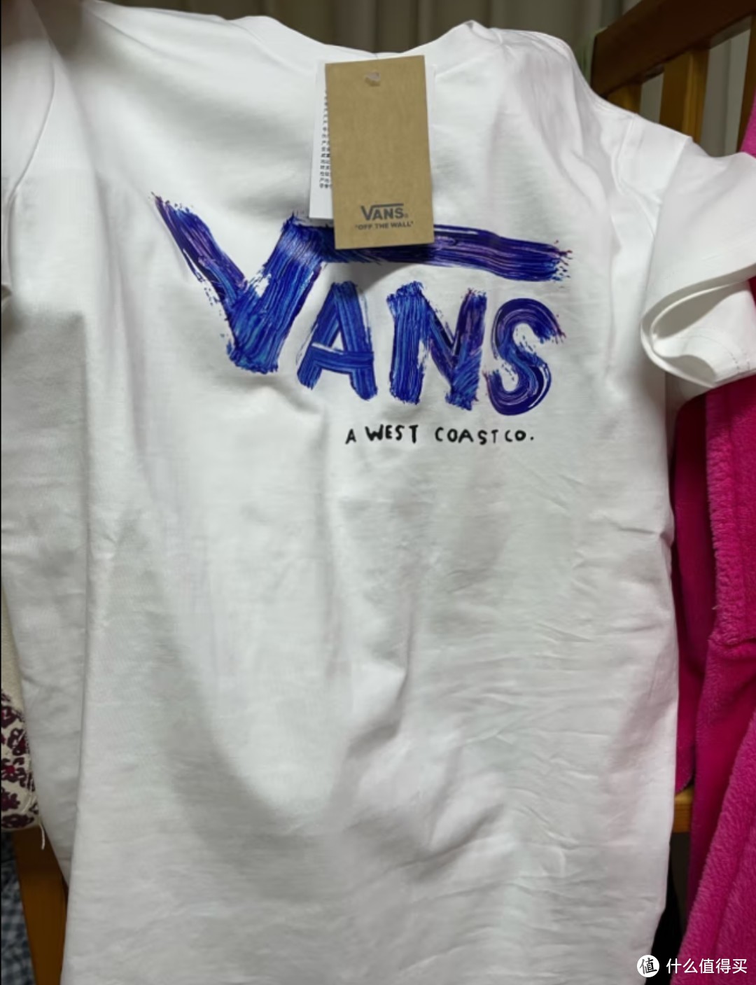 vansVans范斯官方 男女情侣短袖T恤清新纯白油漆未干LOGO出游好物 白色 XXL