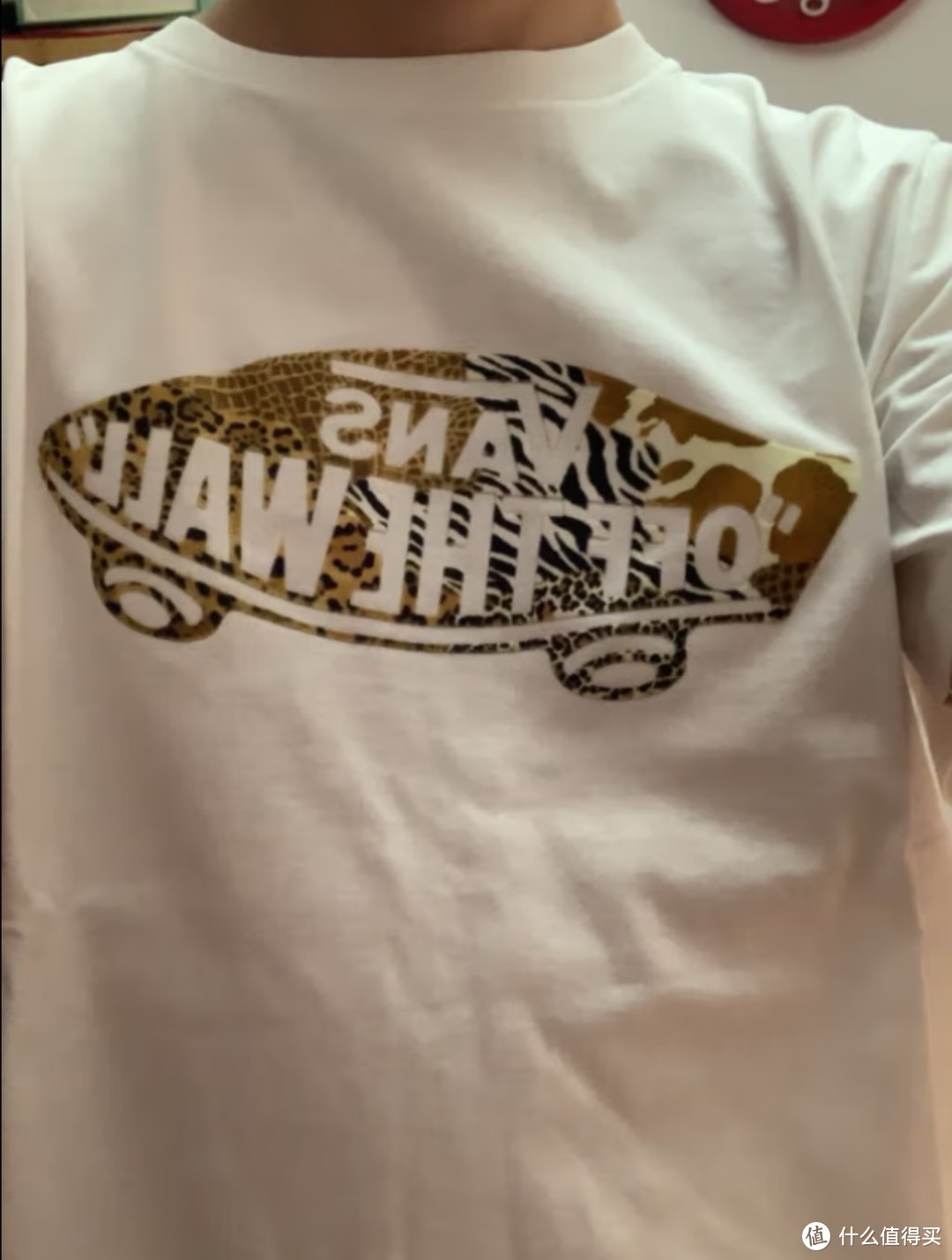 Vans范斯官方 男女情侣短袖T恤白色夏季街头斑马滑板Logo 白色 L