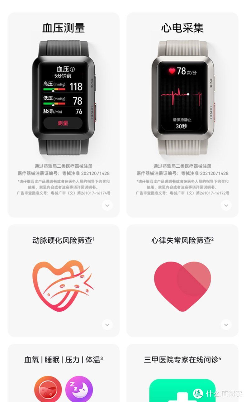 掌握健康数据，华为Watch D测血压智能手表，腕式心电记录仪，WATCH D血压手表！
