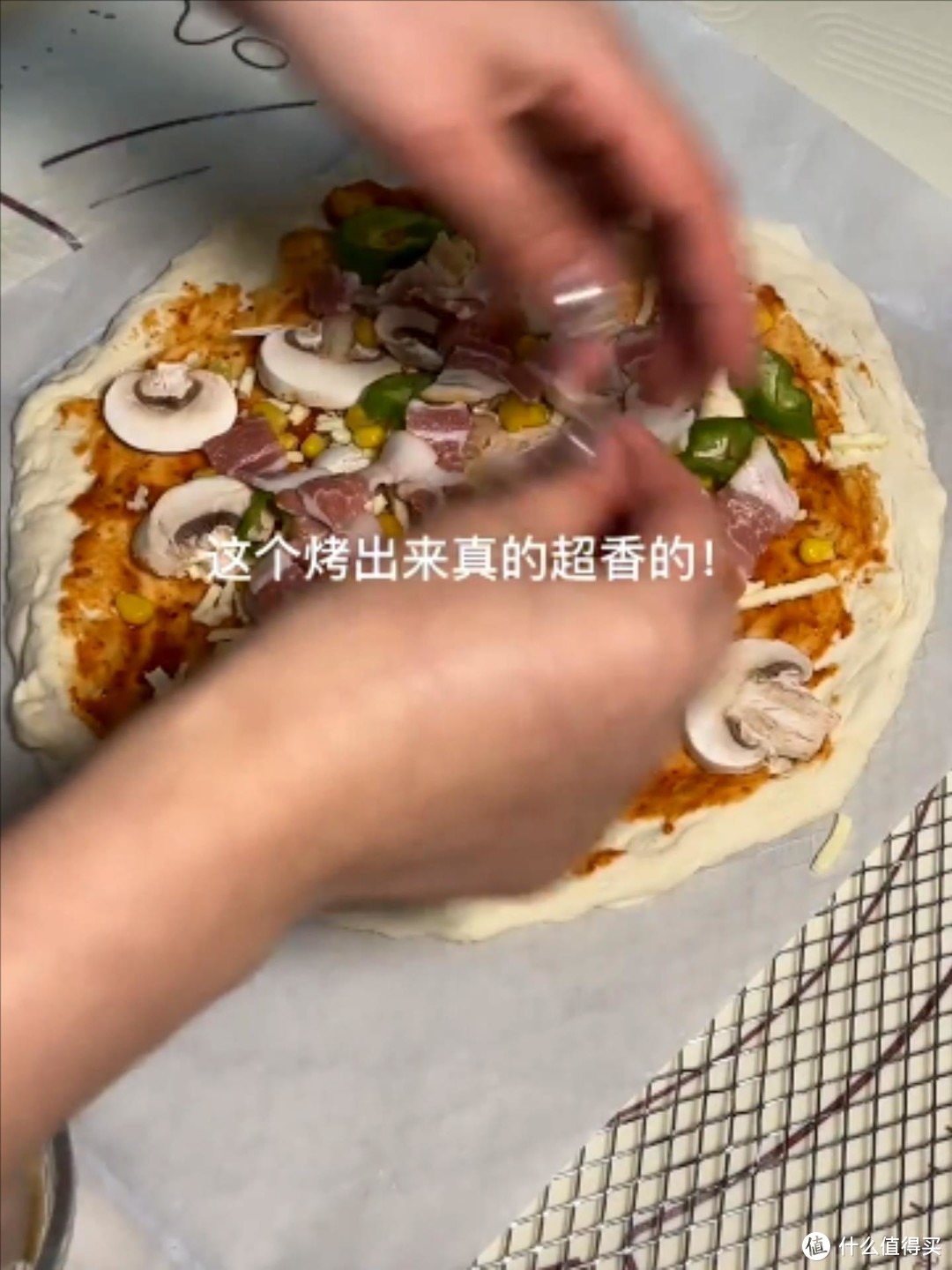 免厨师机❗️自制超简单意式培根披萨