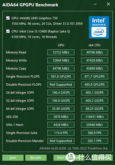 Intel UHD 730超核芯显卡和蓝戟Intel lris Xe Max Index V2（DG1）独显的性能差距有多大？