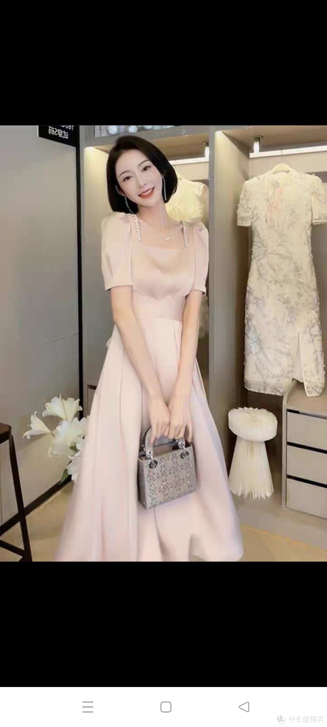 夏季新款伴娘服轻奢小众高端订婚晚礼服法式高级感粉色缎面连衣裙