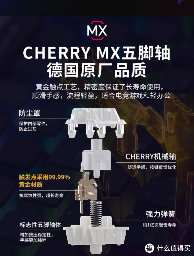 CHERRY 樱桃七十周年巨献！MX3.0S RGB 玉轴 选手版