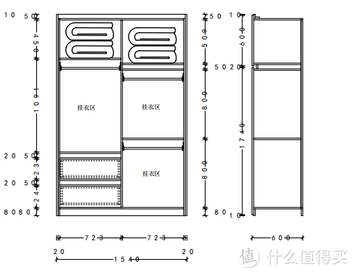 这是你们要的分段衣柜Cad