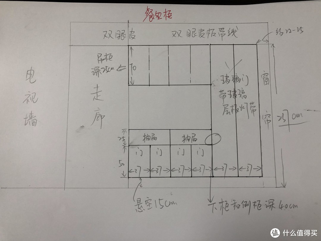 自己提前画的餐边柜沟通图