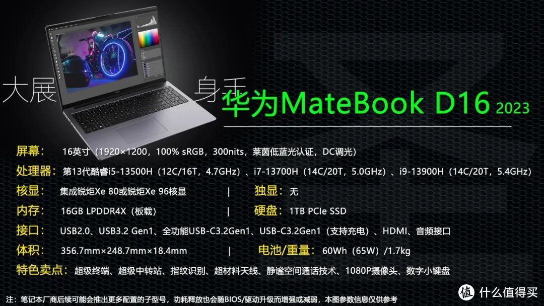 更大视界 可选13代酷睿标压i9！华为MateBook D16 2023靠谱吗？
