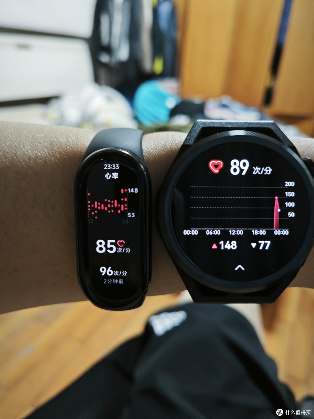 第一次静息心率对比，差得有点多