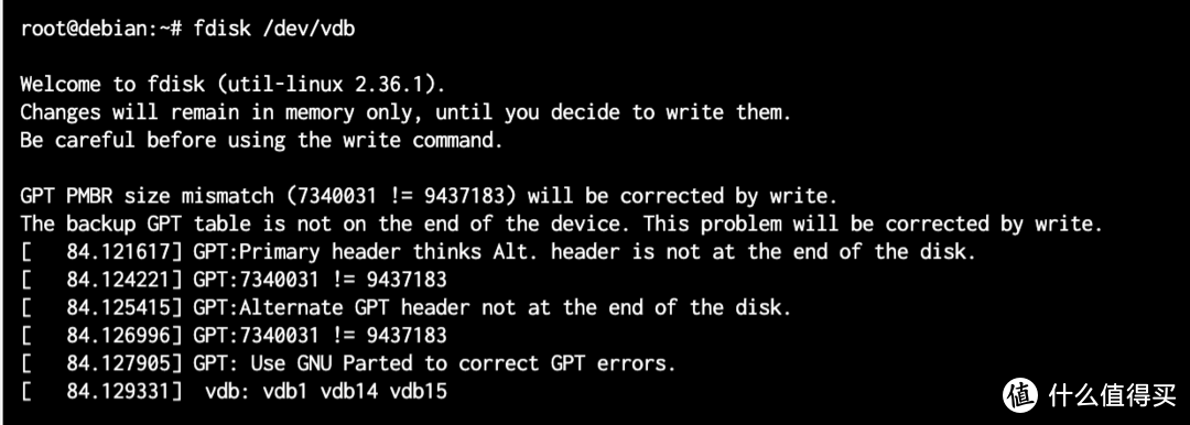 fdisk /dev/vdb设为头图