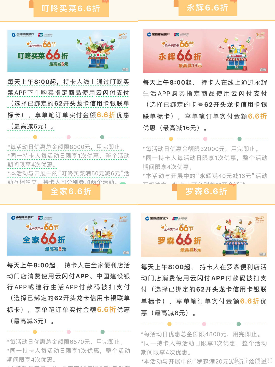 618各家银行优惠信息，最高可立减666元﻿