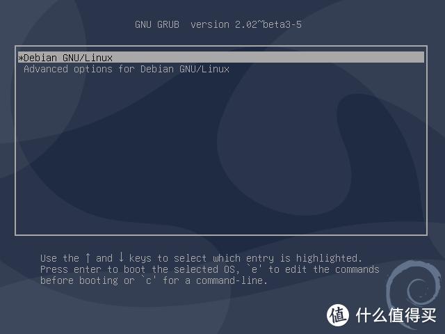 Debian操作界面示意图