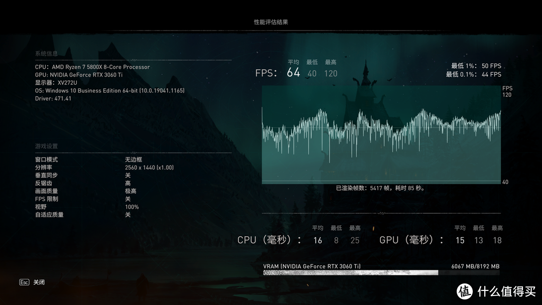 索泰RTX 3060 TI游戏性能测试