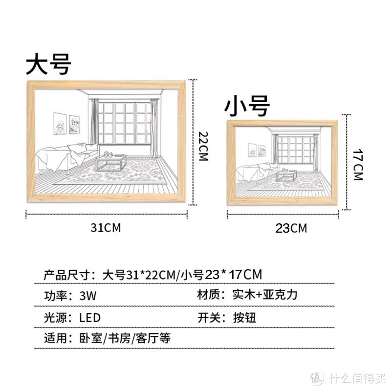 既是装饰也是小夜灯的灯光画