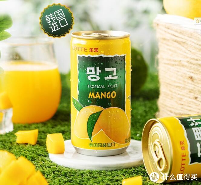 乐天芒果汁饮料：纯纯水果味道十分香甜!