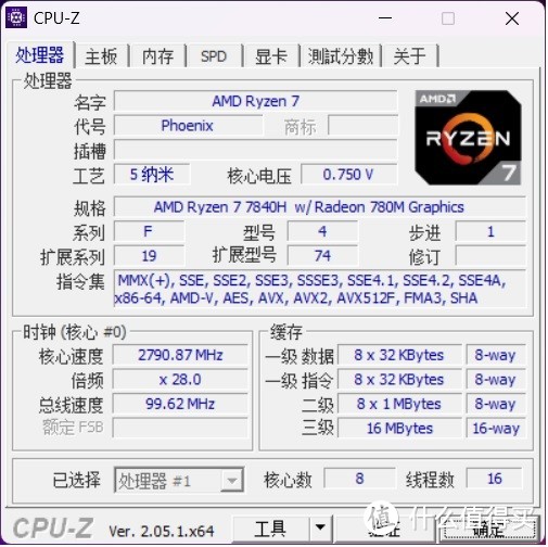 CPU-Z参数显示