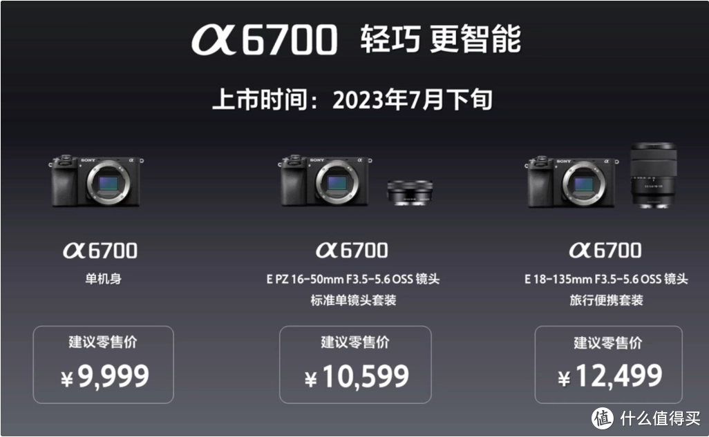 索尼相机Alpha 6700预售开启，9999元起即可入手