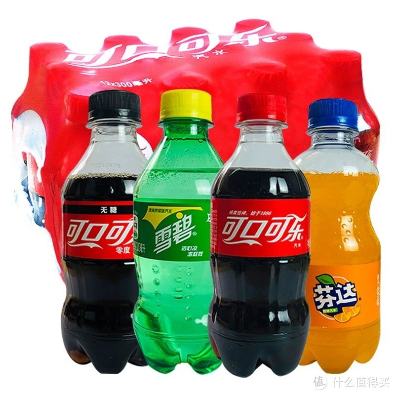 夏日续命碳酸饮料：可口可乐雪碧芬达碳酸饮料300mL*24瓶