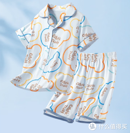 夏季薄款儿童家居服套装，精典泰迪5折立减，低至34.95元！