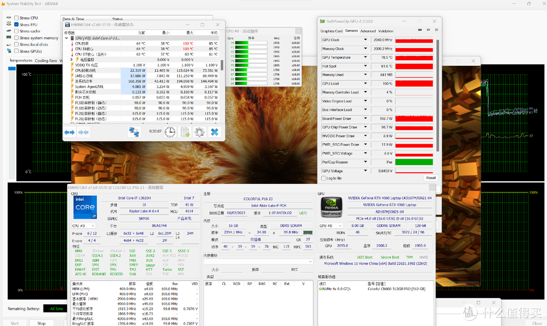 游戏本丨七彩虹 隐星P16 i7-13620H RTX 4060 实测分享