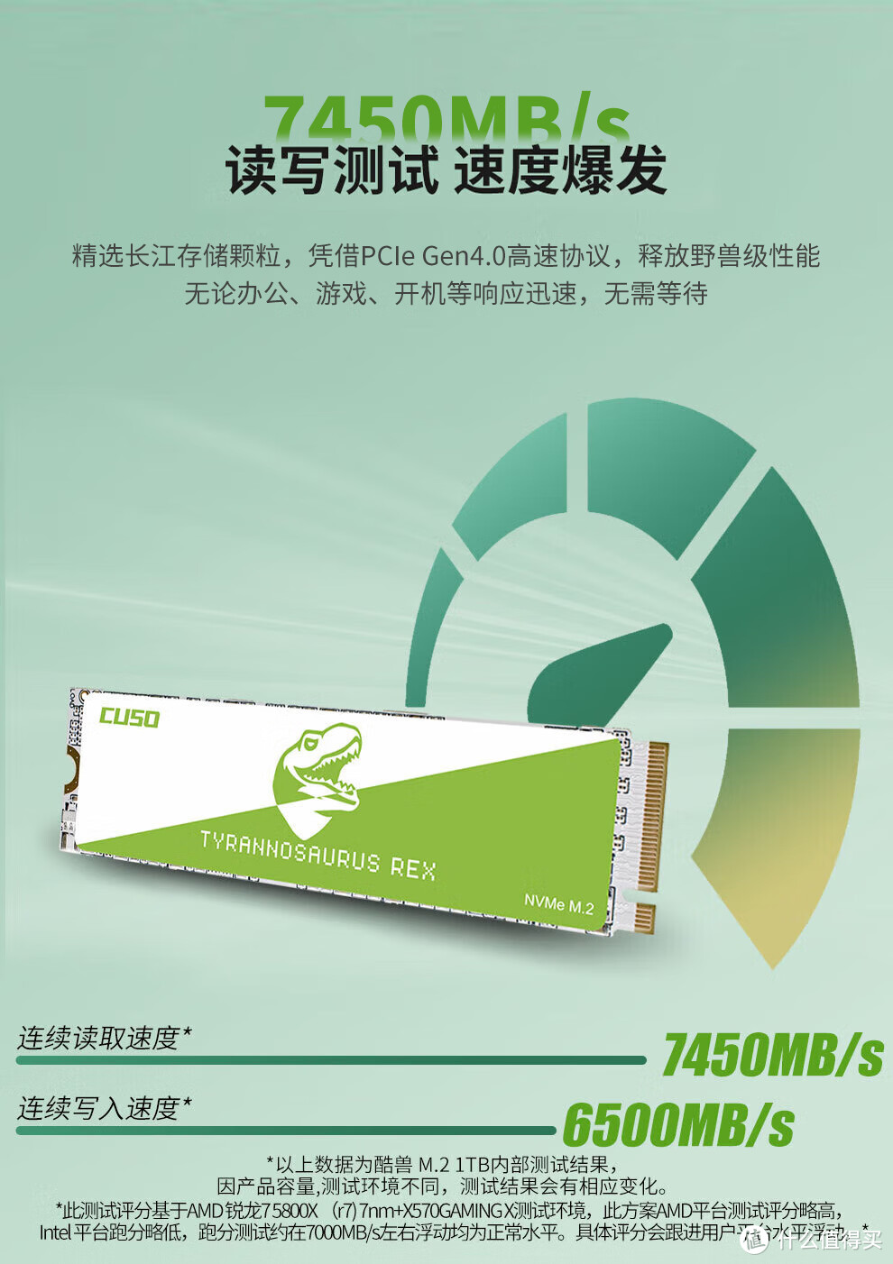 长江晶圆PCIe 4.0 SSD最佳性价比出炉，酷兽霸王龙每GB仅售2毛钱