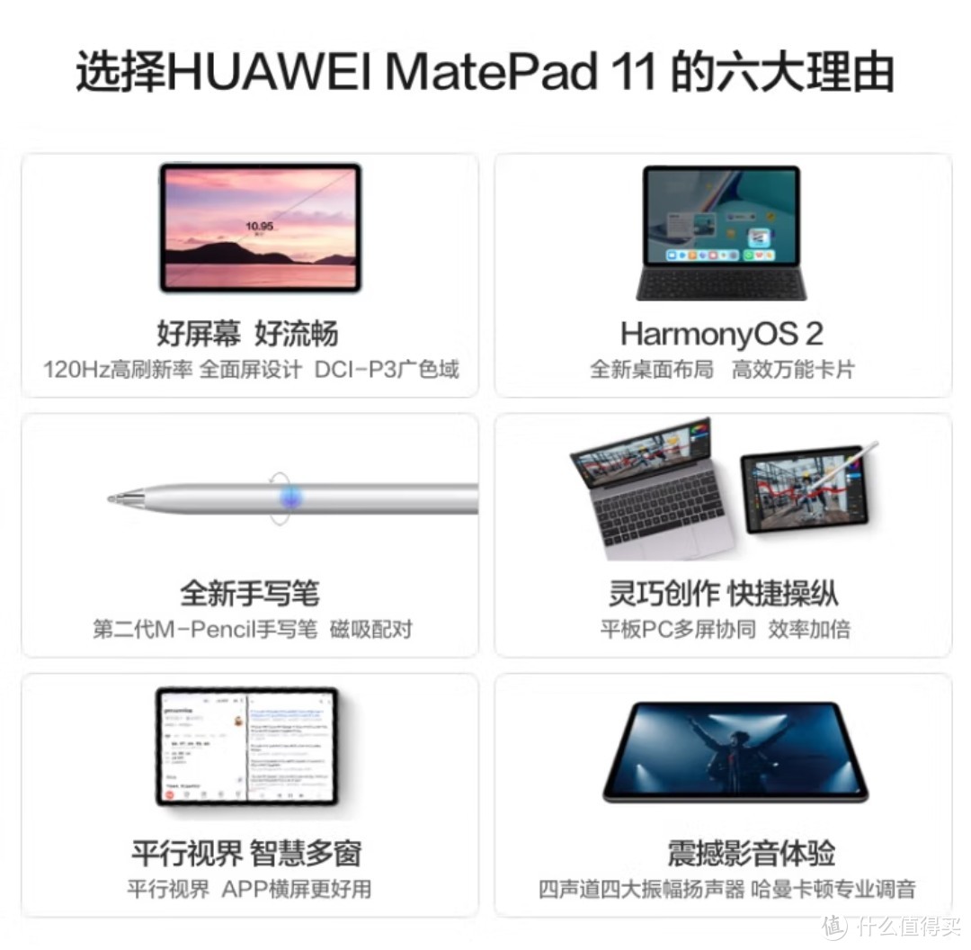 华为HUAWEI MatePad 11 120Hz高刷全面屏 鸿蒙HarmonyOS 影音娱乐办公学习平板电脑6+128GB WIFI曜石灰