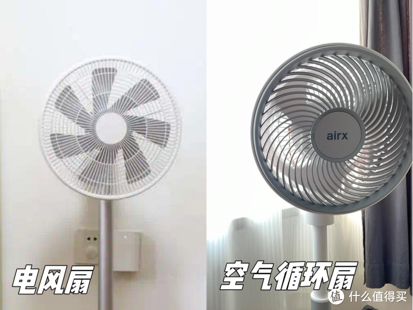 电风扇与循环扇外观对比图