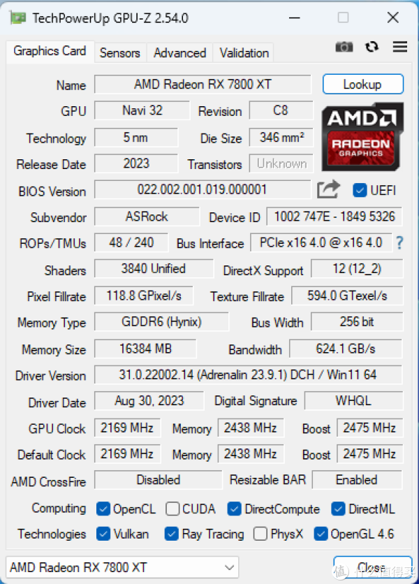 中规中矩的AMD Radeon RX 7800 XT - 双风扇短卡开箱_显卡_什么值得买
