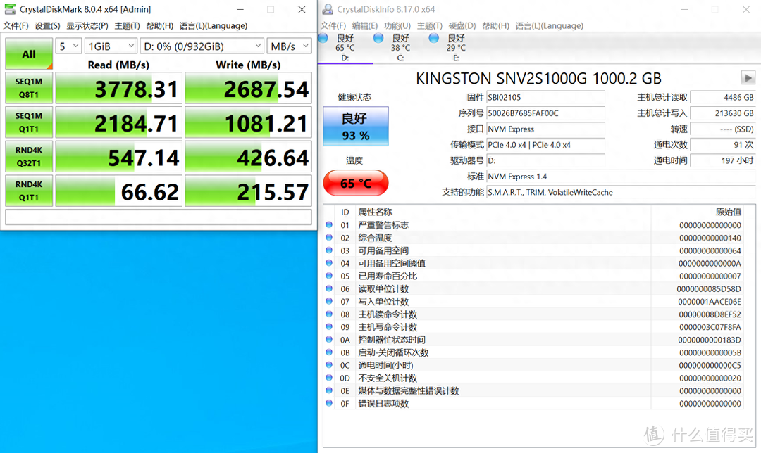 写入终破210T，NV2在ATTO disk benchmarks测试中慢了点！