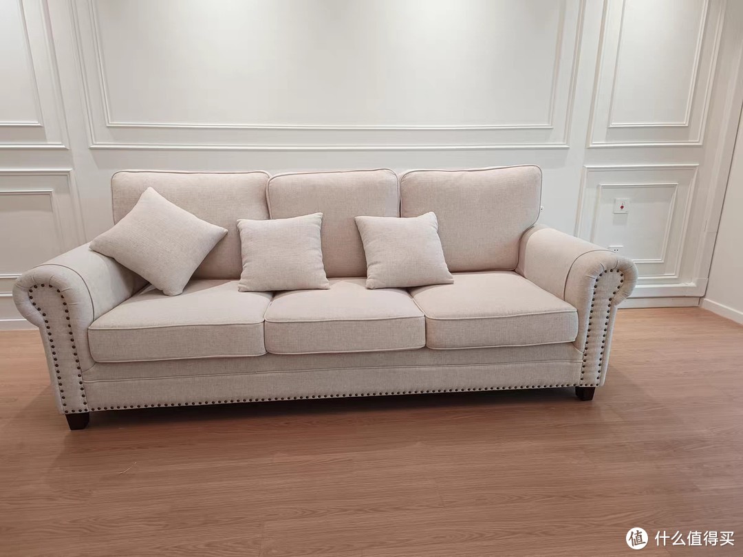 熙和美式复古客厅沙发布艺组合，现代简约小户型沙发的完美诠释