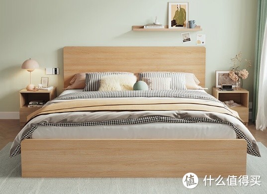 全友家居床北欧原木色1.5米双人床，品质与美学的结合