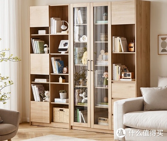 全友家居书柜——北欧简约大容量储物书柜环保板材组合书柜126393，打造温馨储物空间