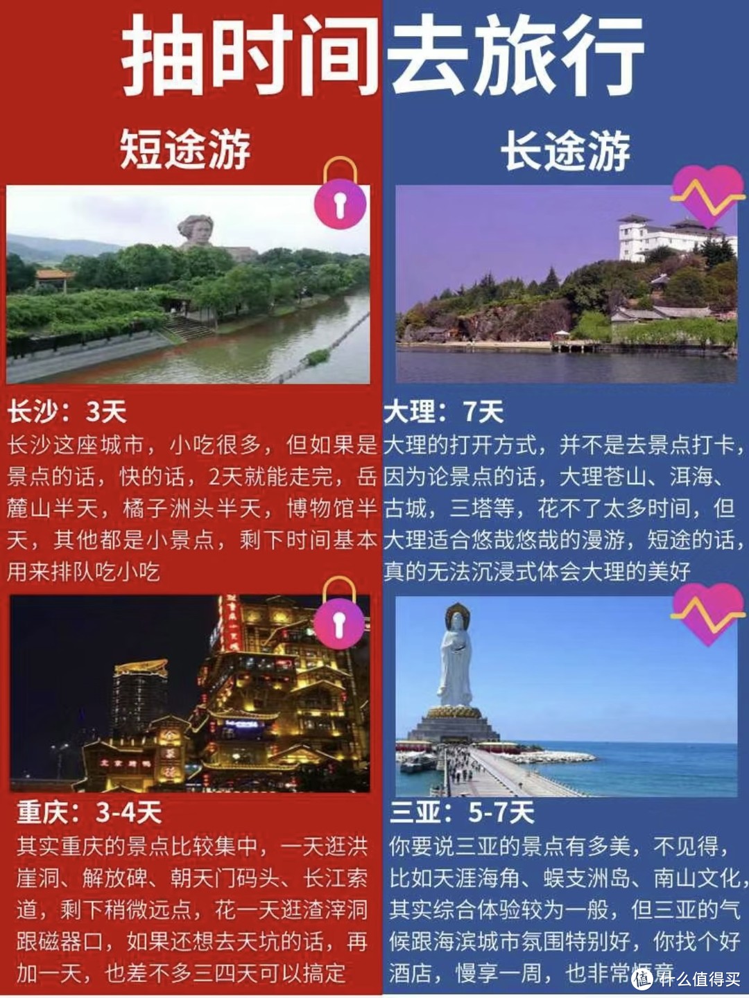 抽时间去旅行，20个地点，短途游＆长途游