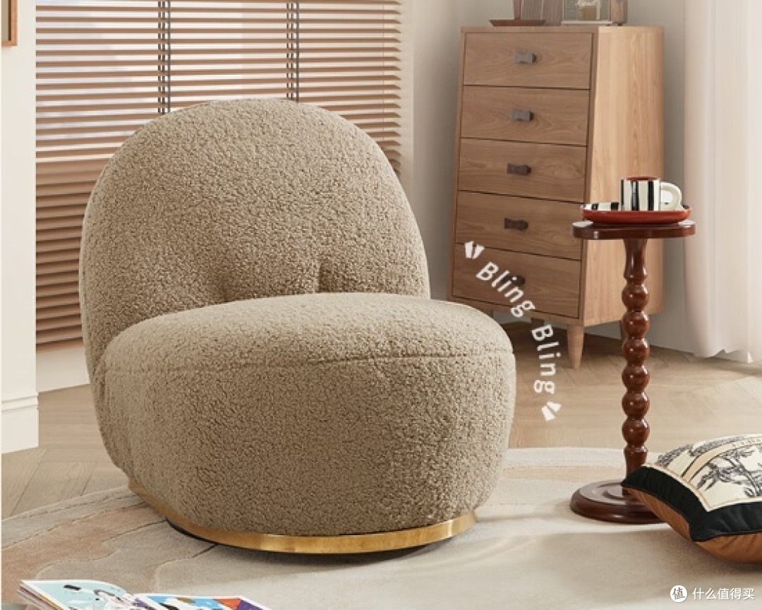 舒适至上顾家家居kuka羊羔绒单人沙发a820嘟嘟单椅