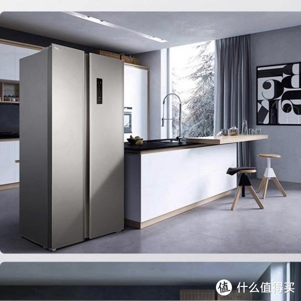 TCL TCL519升对开门冰箱：智能节能，大容量超薄设计，家庭必备！