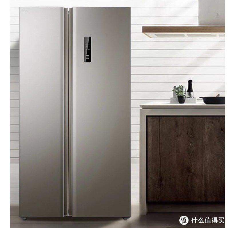 TCL TCL519升对开门冰箱：智能节能，大容量超薄设计，家庭必备！