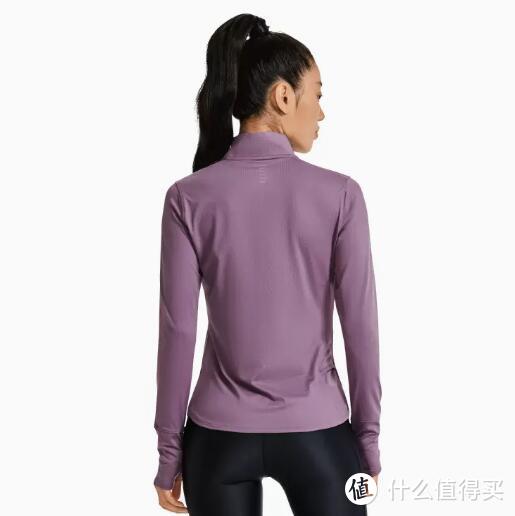 女子跑步上衣推荐：安德玛1/2拉链运动长袖T恤，真舒服!