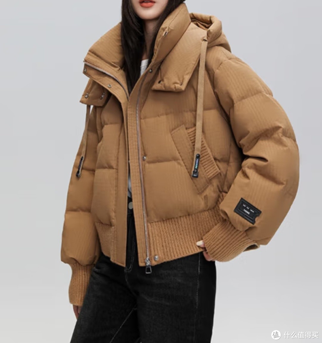 鸭鸭（YAYA）2023年秋冬新款羽绒服女短款连帽简约百搭时尚休闲保暖外套